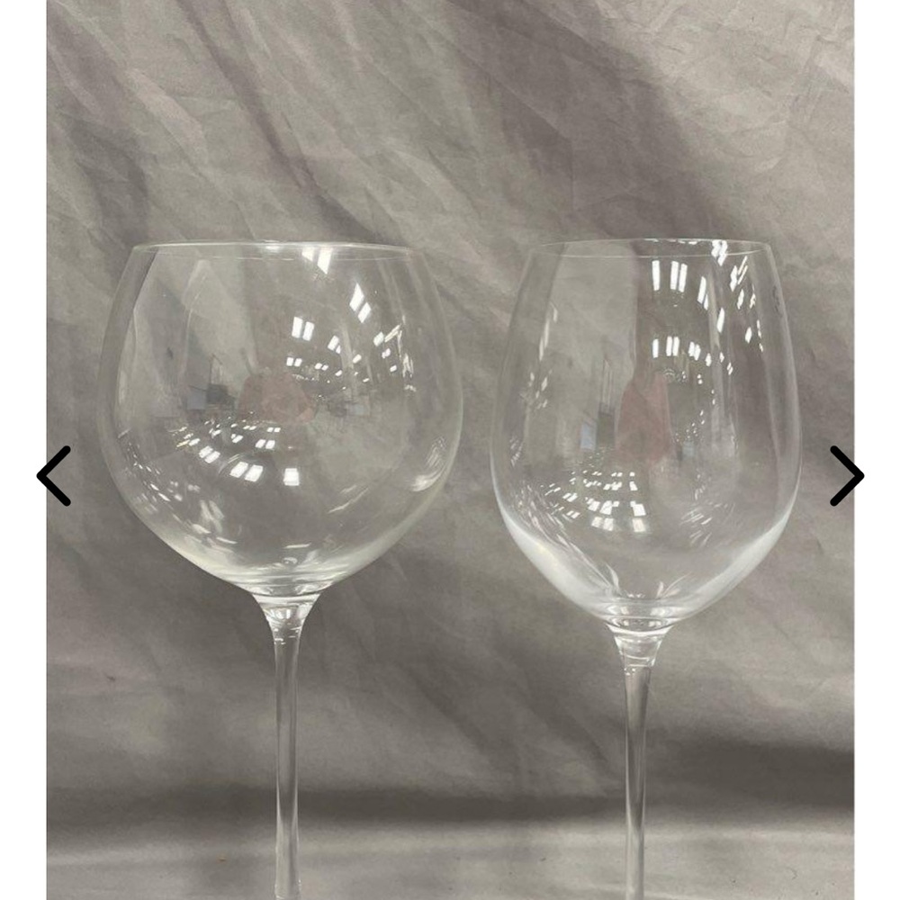 6 Lenox tall Elegant Clear Wine Glasses (left glass)